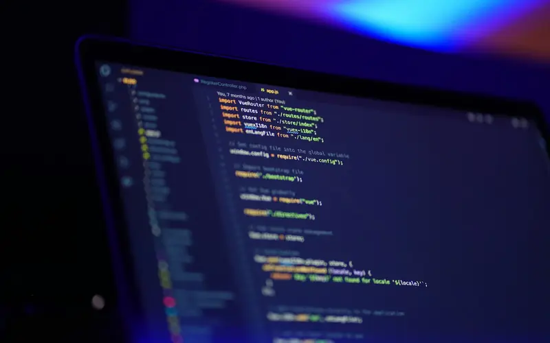 Code displayed on a laptop screen